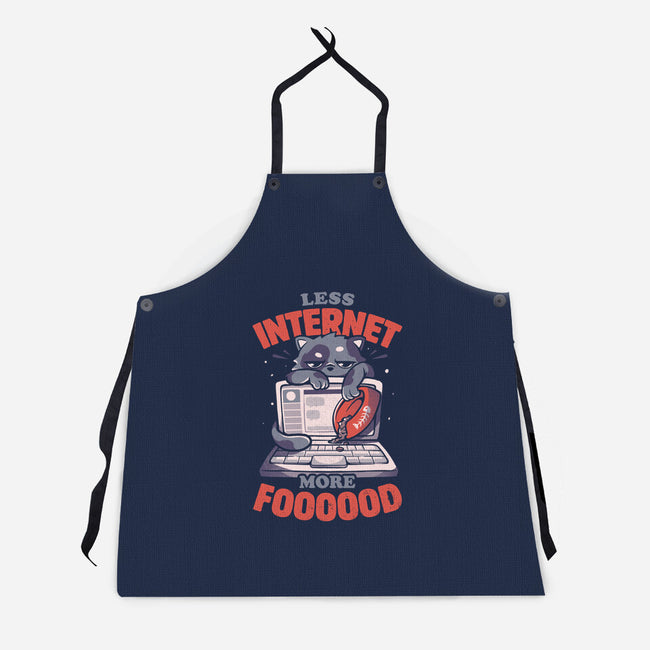 Less Internet More Food-unisex kitchen apron-eduely