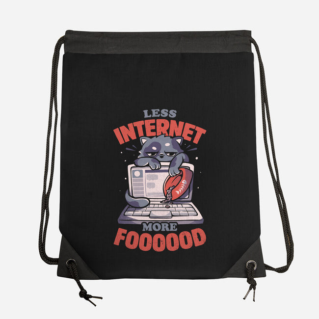 Less Internet More Food-none drawstring bag-eduely