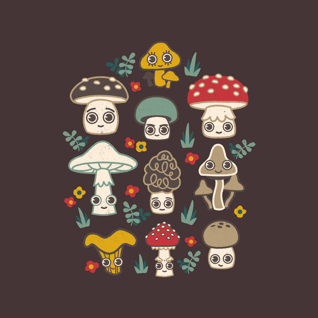 Kawaii Fungi Pattern-none removable cover w insert throw pillow-Weird & Punderful
