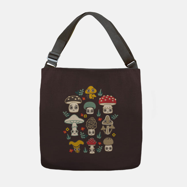 Kawaii Fungi Pattern-none adjustable tote bag-Weird & Punderful