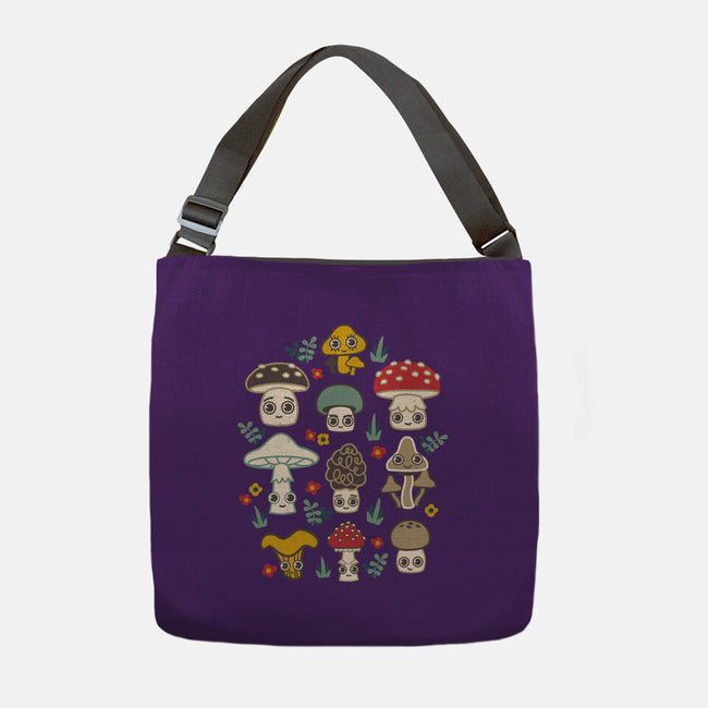 Kawaii Fungi Pattern-none adjustable tote bag-Weird & Punderful