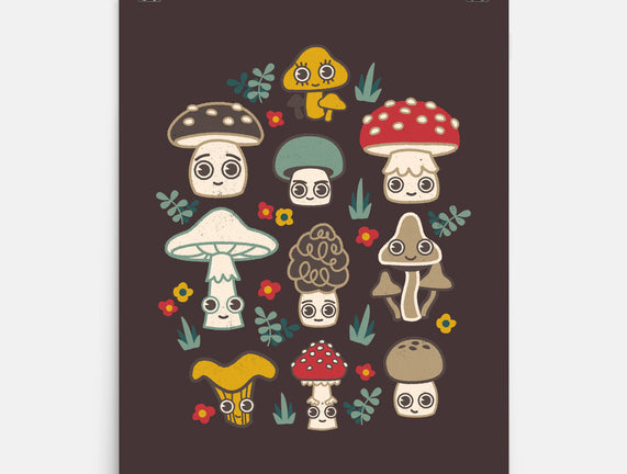 Kawaii Fungi Pattern