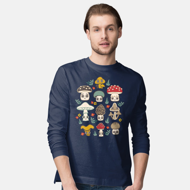Kawaii Fungi Pattern-mens long sleeved tee-Weird & Punderful