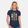 Kawaii Fungi Pattern-womens fitted tee-Weird & Punderful