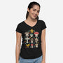 Kawaii Fungi Pattern-womens v-neck tee-Weird & Punderful