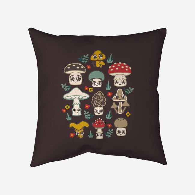 Kawaii Fungi Pattern-none removable cover w insert throw pillow-Weird & Punderful