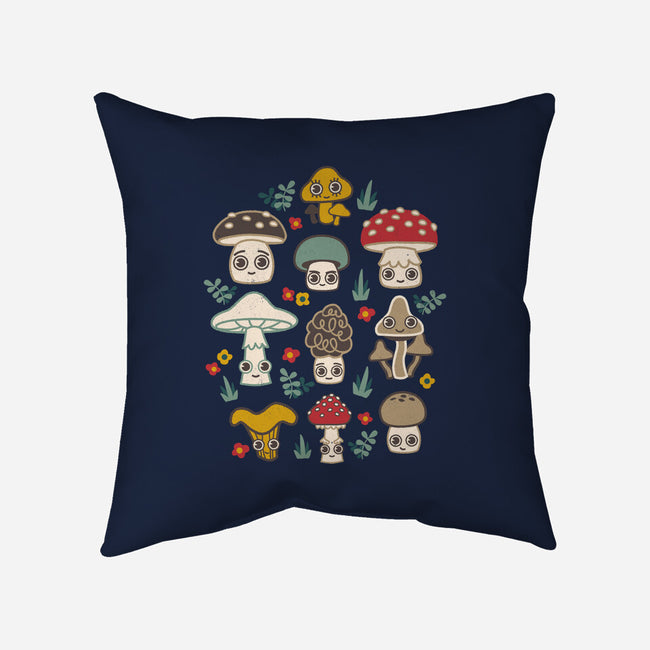 Kawaii Fungi Pattern-none removable cover w insert throw pillow-Weird & Punderful