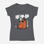 Chainsaw Devil Kawaii-womens v-neck tee-Melonseta