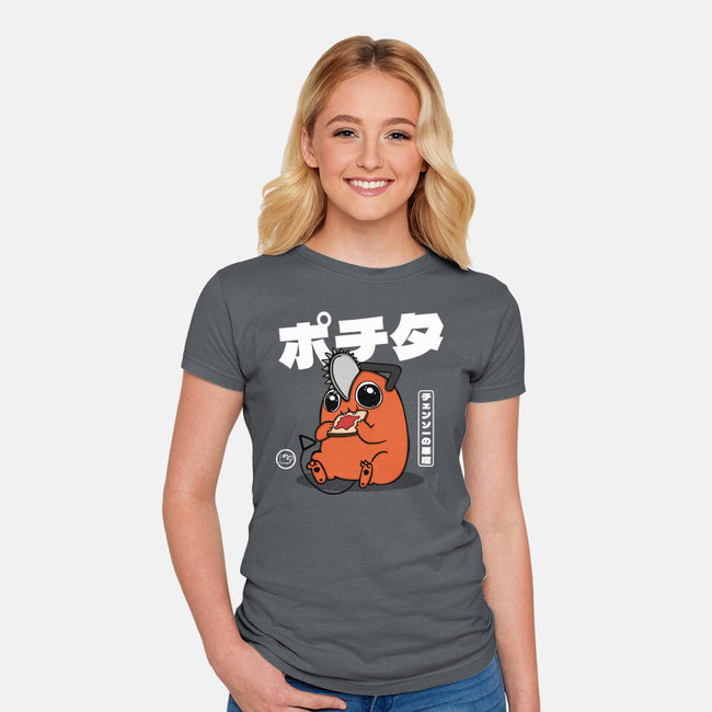 Chainsaw Devil Kawaii-womens fitted tee-Melonseta
