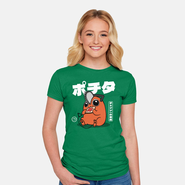 Chainsaw Devil Kawaii-womens fitted tee-Melonseta
