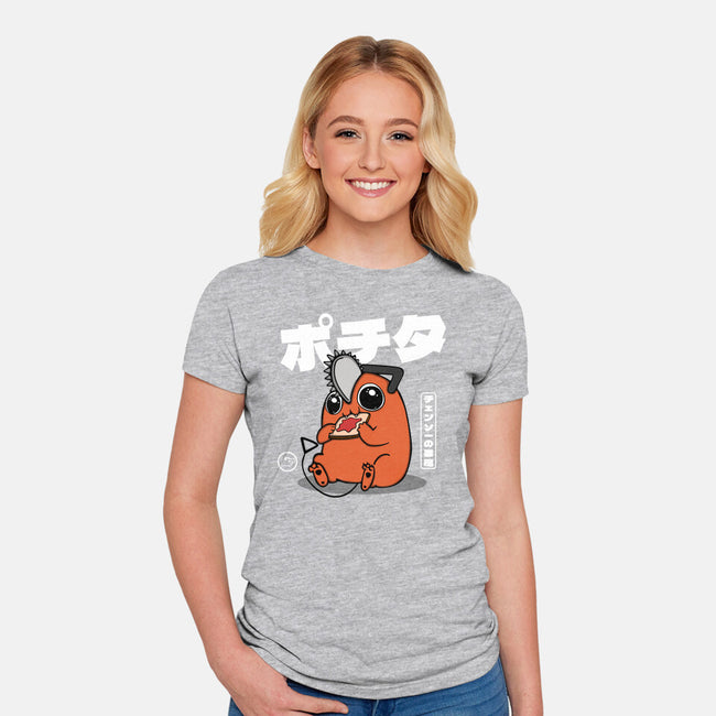 Chainsaw Devil Kawaii-womens fitted tee-Melonseta