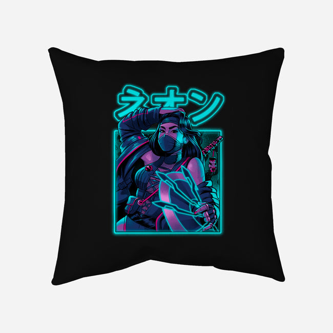 Mortal Neon-none removable cover w insert throw pillow-Bruno Mota