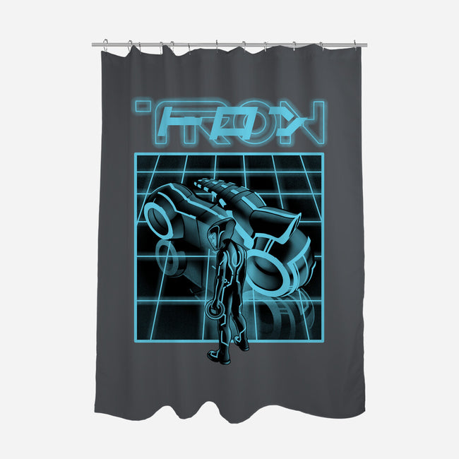 Enter The Grid-none polyester shower curtain-Studio Mootant