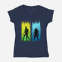 Xenomorph Vs Yautja-womens v-neck tee-IKILO