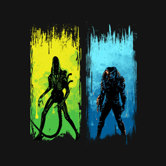 Xenomorph Vs Yautja-womens off shoulder tee-IKILO