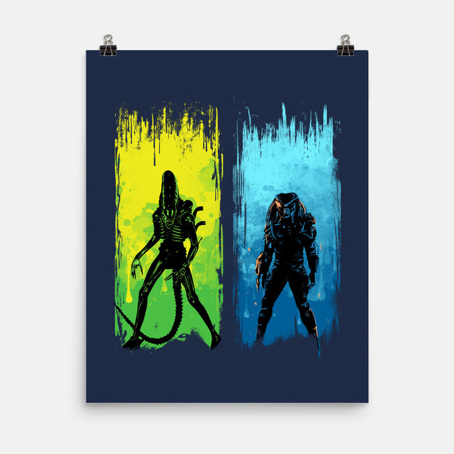 Xenomorph Vs Yautja-none matte poster-IKILO