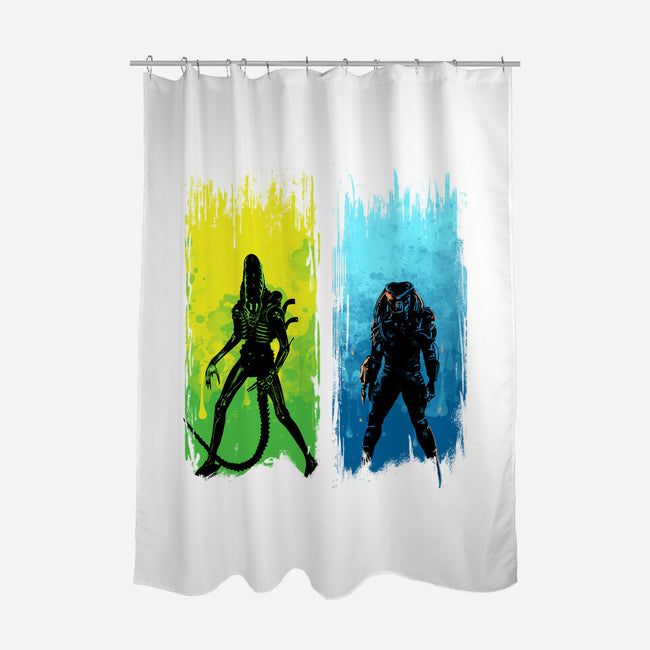 Xenomorph Vs Yautja-none polyester shower curtain-IKILO