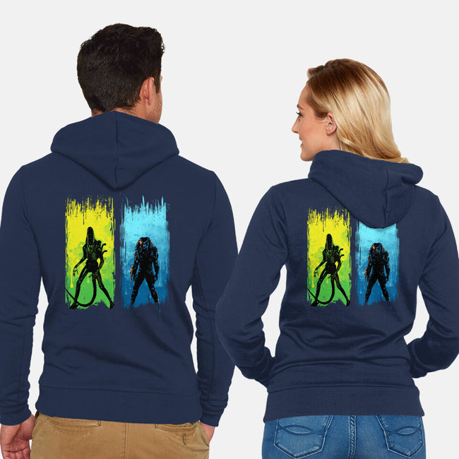 Xenomorph Vs Yautja-unisex zip-up sweatshirt-IKILO