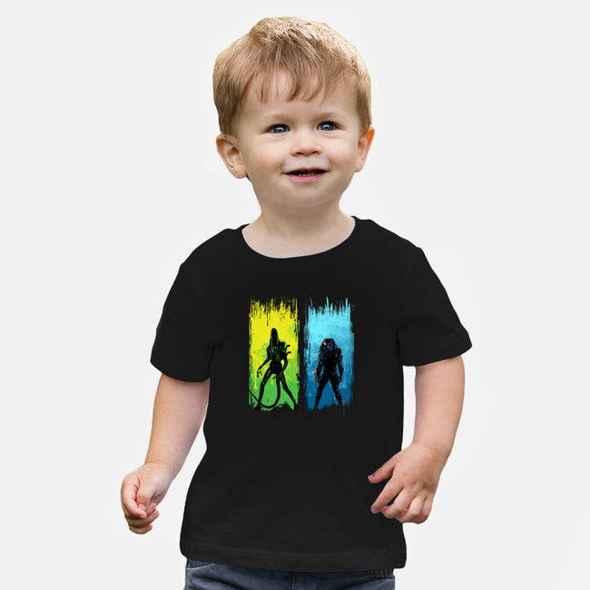 Xenomorph Vs Yautja-baby basic tee-IKILO