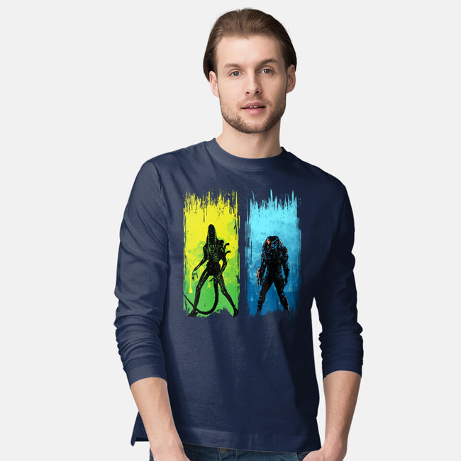 Xenomorph Vs Yautja-mens long sleeved tee-IKILO