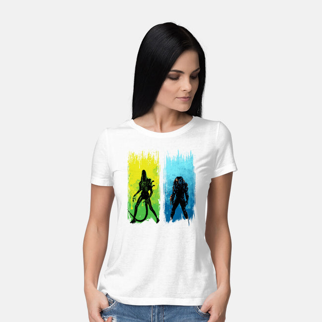 Xenomorph Vs Yautja-womens basic tee-IKILO