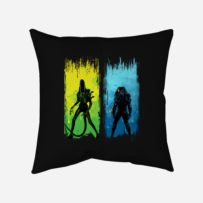 Xenomorph Vs Yautja-none removable cover w insert throw pillow-IKILO