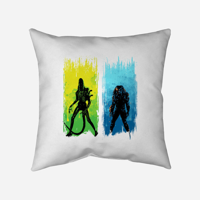 Xenomorph Vs Yautja-none removable cover w insert throw pillow-IKILO