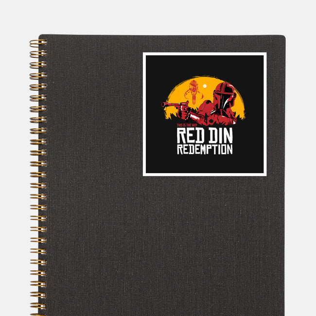 Red Din Redemption-none glossy sticker-rocketman_art