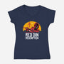 Red Din Redemption-womens v-neck tee-rocketman_art