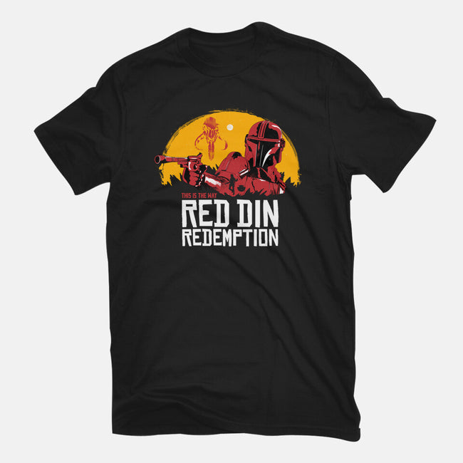 Red Din Redemption-womens fitted tee-rocketman_art