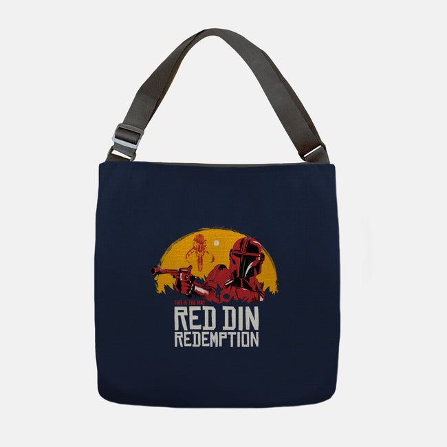 Red Din Redemption-none adjustable tote bag-rocketman_art