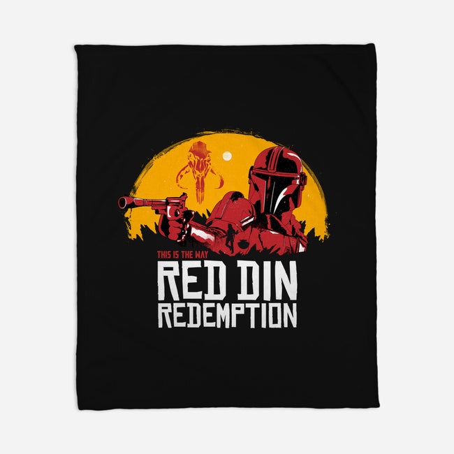 Red Din Redemption-none fleece blanket-rocketman_art