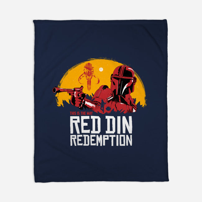 Red Din Redemption-none fleece blanket-rocketman_art