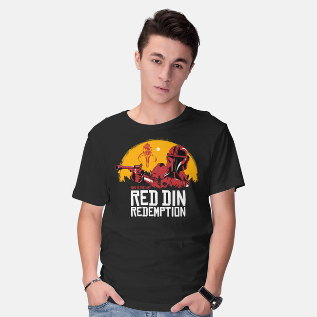 Red Din Redemption-mens basic tee-rocketman_art