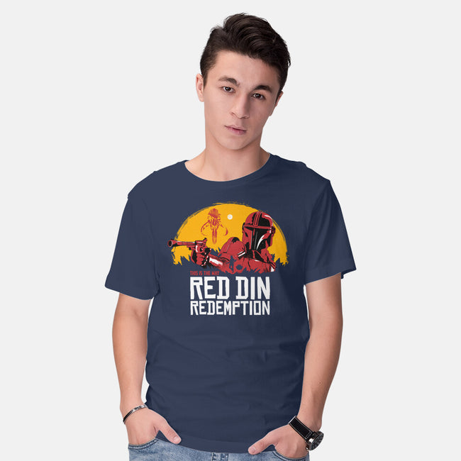 Red Din Redemption-mens basic tee-rocketman_art