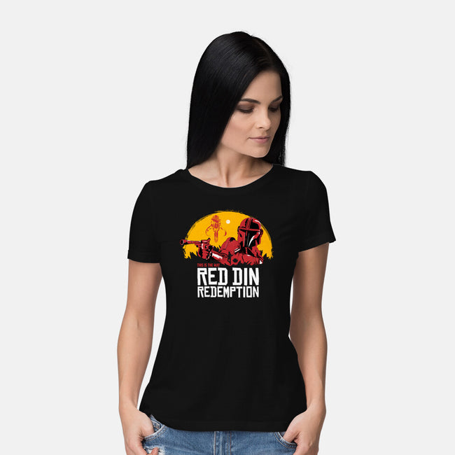 Red Din Redemption-womens basic tee-rocketman_art