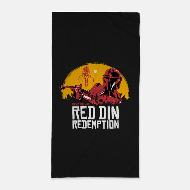 Red Din Redemption-none beach towel-rocketman_art