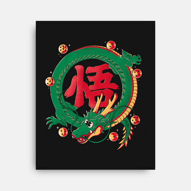 Dragon Kanji-none stretched canvas-Eoli Studio