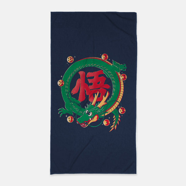 Dragon Kanji-none beach towel-Eoli Studio