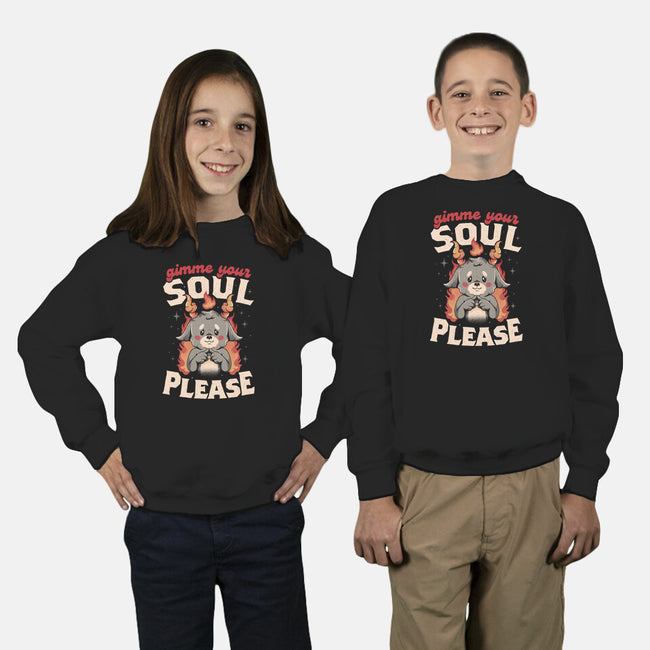 Gimme Your Soul Please-youth crew neck sweatshirt-eduely