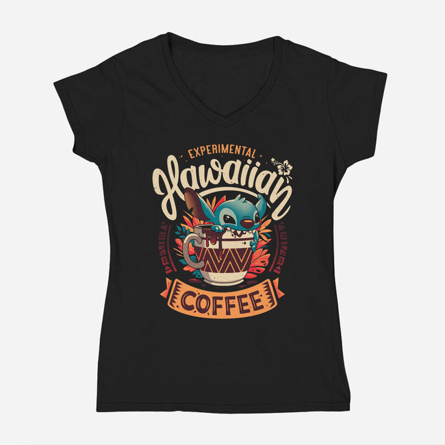 Experimental Coffee-womens v-neck tee-Snouleaf