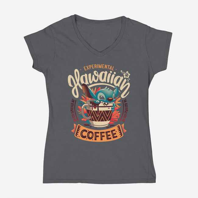 Experimental Coffee-womens v-neck tee-Snouleaf