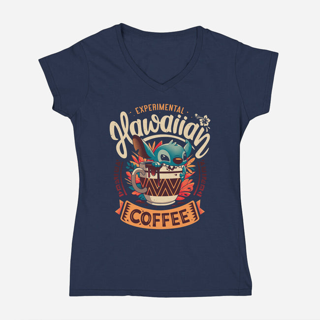 Experimental Coffee-womens v-neck tee-Snouleaf