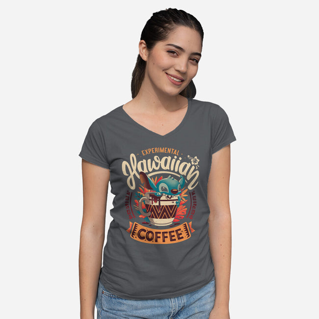 Experimental Coffee-womens v-neck tee-Snouleaf