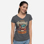 Experimental Coffee-womens v-neck tee-Snouleaf