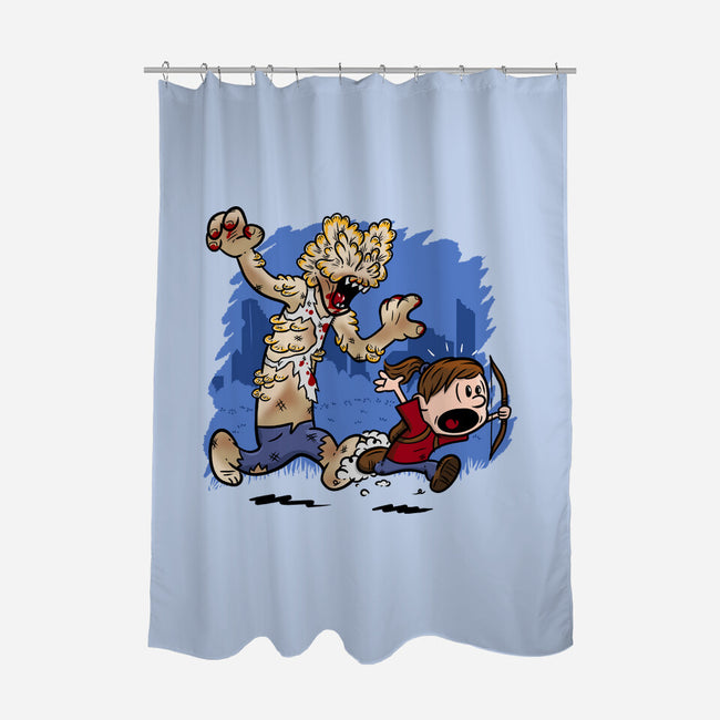Ellie And Clicker-none polyester shower curtain-Paul Simic