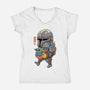 Galactic Baby Sitter-womens v-neck tee-vp021