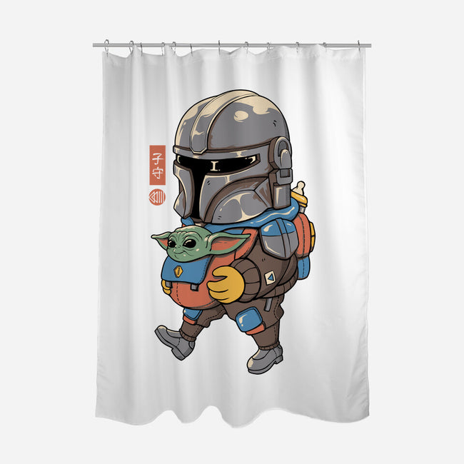 Galactic Baby Sitter-none polyester shower curtain-vp021