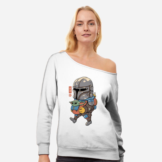 Galactic Baby Sitter-womens off shoulder sweatshirt-vp021