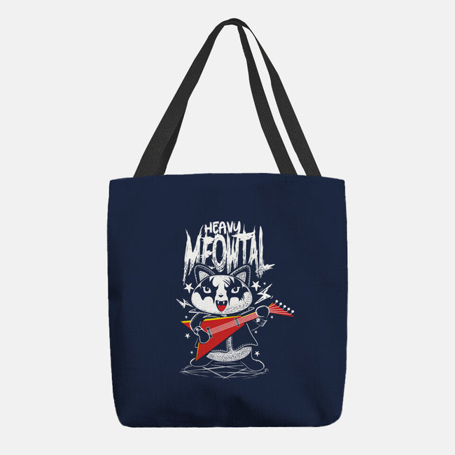 Heavy Meowtal-none basic tote bag-erion_designs